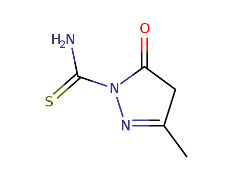 Molecular Structure of 27130-71-8 (4,5-dihydro-3-methyl-5-oxopyrazole-1-carbothioamide)