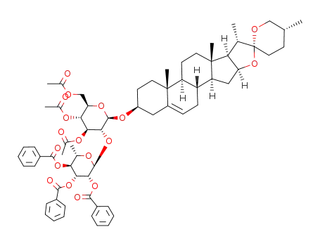 Molecular Structure of 573700-76-2 (diosgenyl 2,3,4-tri-O-benzoyl-α-L-rhamnopyranosyl-(1->2)-3,4,6-tri-O-acetyl-β-D-glucopyranoside)