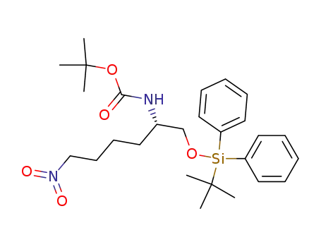 [1-(<i>tert</i>-butyl-diphenyl-silanyloxymethyl)-5-nitro-pentyl]-carbamic acid <i>tert</i>-butyl ester