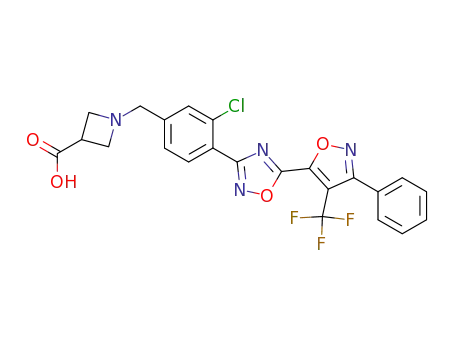 1-(3-chloro-4-(5-(3-phenyl-4-(trifluoromethyl)isoxazol-5-yl)-1,2,4-oxadiazol-3-yl)benzyl)azetidine-3-carboxylic acid