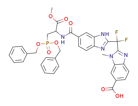 2-({6-[2-(bis-benzyloxy-phosphoryl)-1-methoxycarbonyl-ethylcarbamoyl]-1<i>H</i>-benzoimidazol-2-yl}-difluoro-methyl)-3-methyl-3<i>H</i>-benzoimidazole-5-carboxylic acid