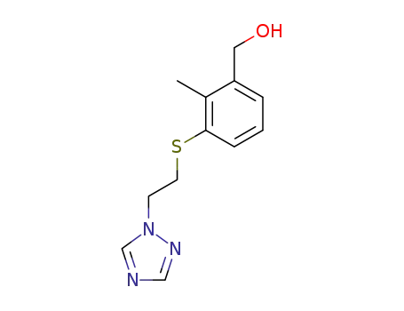 Molecular Structure of 467252-66-0 (2-methyl-3-[2-(1H-1,2,4-triazol-1-yl)ethylsulfanyl]benzyl alcohol)
