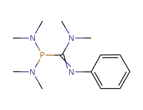 Molecular Structure of 1232774-87-6 (1,1-bis(dimethylamino)-N,N-dimethyl-N'-phenylphosphinecarboximidamide)