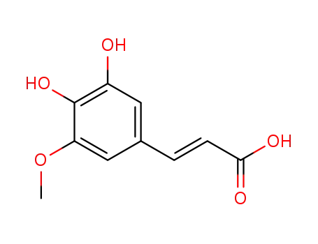 Molecular Structure of 110642-42-7 (2-Propenoic acid, 3-(3,4-dihydroxy-5-methoxyphenyl)-, (2E)-)