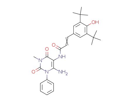 2-Propenamide,
N-(6-amino-1,2,3,4-tetrahydro-3-methyl-2,4-dioxo-1-phenyl-5-pyrimidin
yl)-3-[3,5-bis(1,1-dimethylethyl)-4-hydroxyphenyl]-