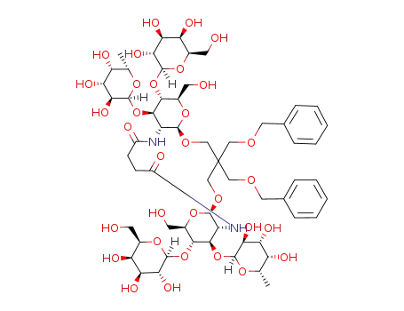 2,2-bis(benzyloxymethyl)-1,3-bis-[O-β-D-galactopyranosyl-(1->4)-(2-amino-2-deoxy-3-O-α-L-fucopyranosyl-β-D-glucopyranosyloxy)]-propane butane 1N,4N'-dioyl amide