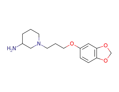 Molecular Structure of 619329-87-2 ((+/-)-3-amino-1-[3-(3,4-methylenedioxyphenoxy)propyl]-piperidine)