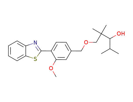 Molecular Structure of 1225265-83-7 (1-[4-(benzothiazol-2-yl)-3-methoxybenzyloxyl]-2,2,4-trimethylpentan-3-ol)