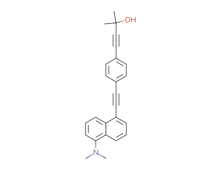 Molecular Structure of 557076-06-9 (3-Butyn-2-ol,
4-[4-[[5-(dimethylamino)-1-naphthalenyl]ethynyl]phenyl]-2-methyl-)