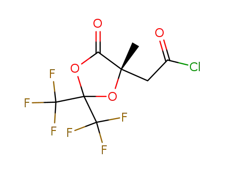 Molecular Structure of 184305-31-5 (1,3-Dioxolane-4-acetyl chloride,
4-methyl-5-oxo-2,2-bis(trifluoromethyl)-, (4S)-)