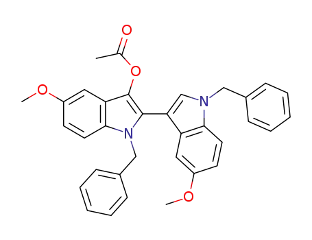 1,1'-dibenzyl-5,5'-dimethoxy-1H,1'H-2,3'-biindol-3-yl acetate