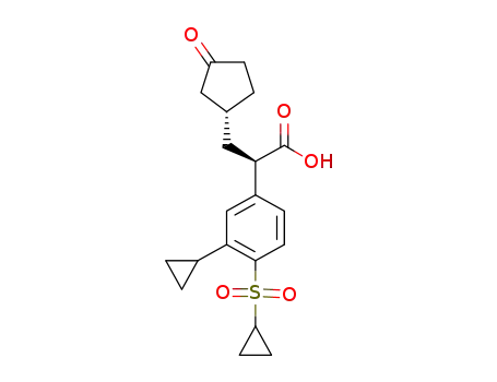 (2R)-2-(4-cyclopropanesulfonyl-3-cyclopropylphenyl)-3-[(R)-3-oxocyclopentyl]propanoic acid