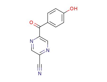 Molecular Structure of 677020-96-1 (Pyrazinecarbonitrile, 5-(4-hydroxybenzoyl)-)