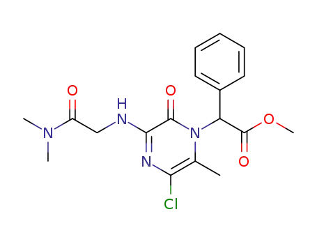2-(5-chloro-3-(2-(dimethylamino)-2-oxoethylamino)-6-methyl-2-oxopyrazin-1(2H)-yl)-2-phenylacetic acid methyl ester