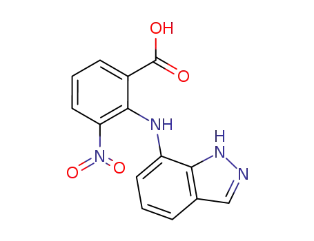 Molecular Structure of 369652-62-0 (Benzoic acid, 2-(1H-indazol-7-ylamino)-3-nitro-)