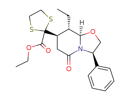 (3R,7R,8S,8aR)-7-[2-(ethoxycarbonyl)-1,3-dithiolan-2-yl]-8-ethyl-5-oxo-3-phenyl-2,3,6,7,8,8a-hexahydro-5H-oxazolo[3,2-a]pyridine
