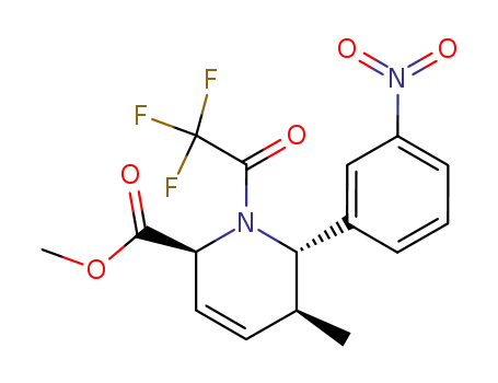 Molecular Structure of 497065-63-1 (2-Pyridinecarboxylic acid,
1,2,5,6-tetrahydro-5-methyl-6-(3-nitrophenyl)-1-(trifluoroacetyl)-, methyl
ester, (2S,5S,6S)-)