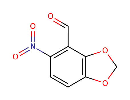 Molecular Structure of 28310-13-6 (5-NITRO-1,3-BENZODIOXOLE-4-CARBALDEHYDE)