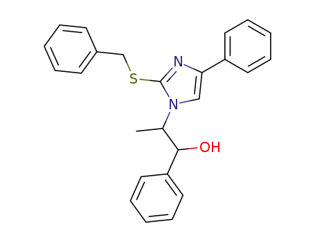 Molecular Structure of 500766-02-9 (2-(2-benzylsulfanyl-4-phenylimidazol-1-yl)-1-phenylpropan-1-ol)
