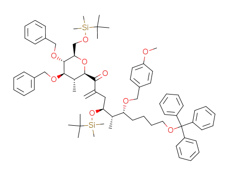(4S,5S,6R)-1-[(2R,3R,4R,5S,6R)-4,5-Bis-benzyloxy-6-(tert-butyl-dimethyl-silanyloxymethyl)-3-methyl-tetrahydro-pyran-2-yl]-4-(tert-butyl-dimethyl-silanyloxy)-6-(4-methoxy-benzyloxy)-5-methyl-2-methylene-10-trityloxy-decan-1-one