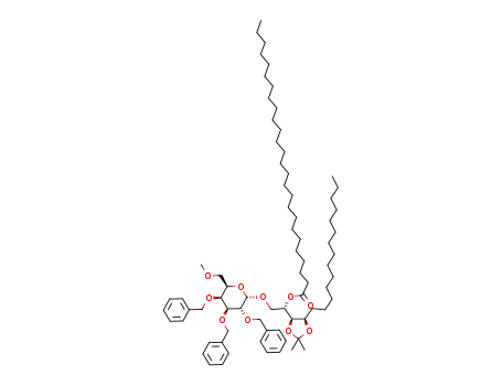 Molecular Structure of 1242144-25-7 ((2S,3R,4R)-2-hexacosanoyloxy-3,4-O-isopropylideneoctadecyl 2,3,4-tri-O-benzyl-6-O-methyl-α-D-galactopyranoside)