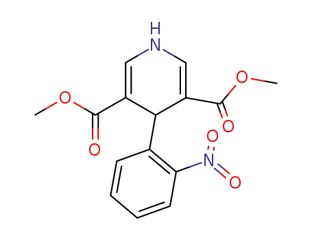 Molecular Structure of 119513-37-0 (3,5-Pyridinedicarboxylic acid, 1,4-dihydro-4-(2-nitrophenyl)-, dimethyl
ester)