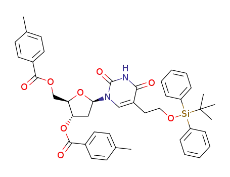 1-(2-deoxy-3,5-di-O-p-toluoyl-β-D-erythro-pentofuranosyl)-5-(2-tert-butyldiphenylsilyloxyethyl)-1H,3H-pyrimidine-2,4-dione
