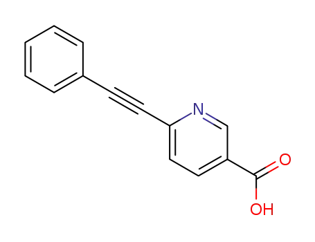 Molecular Structure of 92151-40-1 (3-Pyridinecarboxylic acid, 6-(phenylethynyl)-)