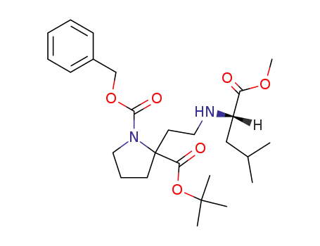tert-butyl N-benzyloxycarbonyl-2(RS)-(1-(N-((methoxycarbonyl)isopentyl)amino)ethyl)prolinate