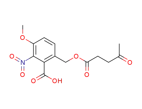 Molecular Structure of 514205-93-7 (Benzoic acid, 6-[[(1,4-dioxopentyl)oxy]methyl]-3-methoxy-2-nitro-)