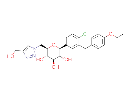 (2S,3R,4R,5S,6R)-2-[4-chloro-3-(4-ethoxy-benzyl)-phenyl]-6-(4-hydroxymethyl-[1,2,3]triazol-1-ylmethyl)-tetrahydro-pyran-3,4,5-triol