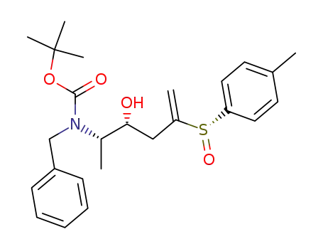 Molecular Structure of 399559-53-6 (Carbamic acid,
[(1S,2R)-2-hydroxy-1-methyl-4-[(R)-(4-methylphenyl)sulfinyl]-4-pentenyl](
phenylmethyl)-, 1,1-dimethylethyl ester)