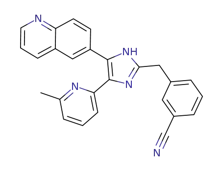 3-((4-(6-methylpyridin-2-yl)-5-(quinolin-6-yl)-1H-imidazol-2-yl)methyl)benzonitrile