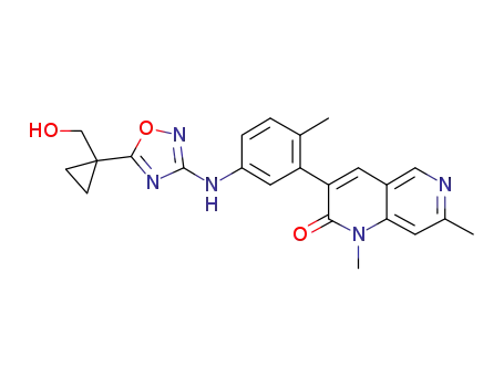 3-(5-(5-(1-(hydroxymethyl)cyclopropyl)-1,2,4-oxadiazol-3-ylamino)-2-methylphenyl)-1,7-dimethyl-1,6-naphthyridin-2(1H)-one