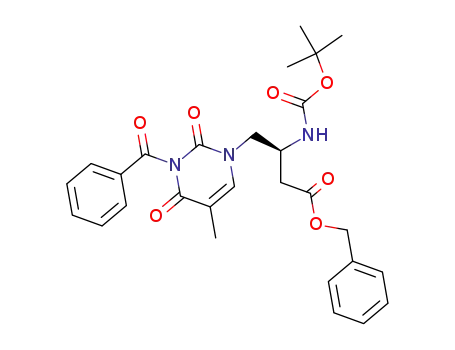 (S)-N-[(tert-butoxy)carbonyl]-γ-(3-benzoylthymin-1-yl)-β-homoalanine benzyl ester