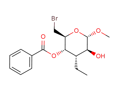 Benzoic acid (2S,3S,4S,5S,6S)-2-bromomethyl-4-ethyl-5-hydroxy-6-methoxy-tetrahydro-pyran-3-yl ester