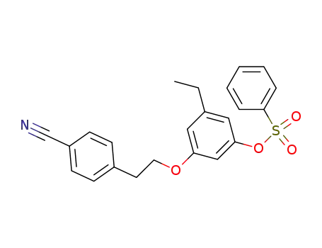 Molecular Structure of 372523-20-1 (benzenesulfonic acid 3-[2-(4-cyanophenyl)ethoxy]-5-ethylphenyl ester)