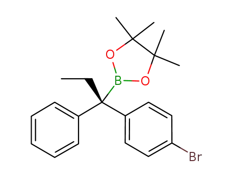 Molecular Structure of 1240816-11-8 ((R)-2-[1-(4-bromophenyl)-1-phenylpropyl]-4,4,5,5-tetramethyl-1,3,2-dioxaborolane)