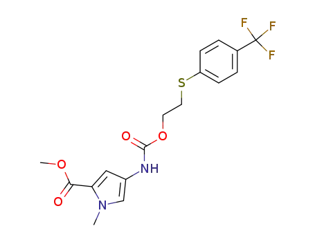1-methyl-4-[2-(4-trifluoromethyl-phenylsulfanyl)ethoxycarbonylamino]-1H-pyrrole-2-carboxylic acid methyl ester