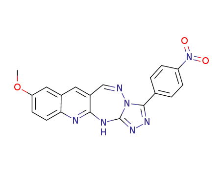 Molecular Structure of 1236182-61-8 (9-(4-methoxy)-5-(4'-nitrophenyl)-3H,13aH-quinolino[3,2-f][1,2,4]triazolo[4,3-b][1,2,4]triazepine)