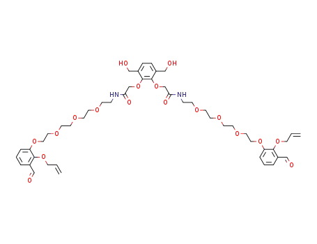 2,3-bis[[N-[11-(2-allyloxy-3-formylphenoxy)-3,6,9-trioxaundecyl]carbamoyl]methoxy]-1,4-bis(hydroxymethyl)benzene