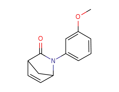 Molecular Structure of 1070242-17-9 (rel-(1S,4R)-2-(3-methoxyphenyl)-2-azabicyclo[2.2.1]hept-5-en-3-one)