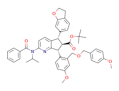 tert-butyl (5S,6R,7R)-2-(N-benzoyl-N-isopropylamino)-5-(2,3-dihydro-1-benzo-furan-6-yl)-7-[4-methoxy-2-(4-methoxybenzyloxymethyl)phenyl]-6,7-dihydro-5H-cyclopenta[b]pyridine-6-carboxylate