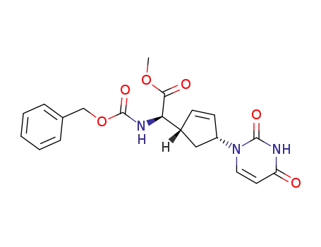 (-)-1-{(1'R,4'S)-4'-[(R)-methoxycarbonyl(benzyloxycarbonylamino)methyl]cyclopent-2'-enyl}uracil