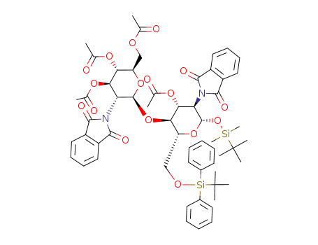 (tert-butyl)dimethylsilyl 3-O-acetyl-6-O-[(tert-butyl)diphenylsilyl]-2-deoxy-2-phthalimido-4-O-(3,4,6-tri-O-acetyl-2-deoxy-2-phthalimido-β-D-glucopyranosyl)-β-D-glucopyranoside
