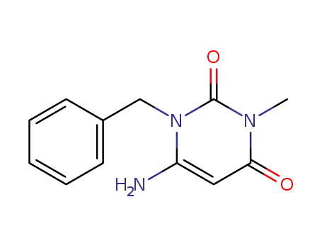 Molecular Structure of 53681-51-9 (6-Amino-1-benzyl-3-methyl-1H-pyrimidine-2,4-dione)
