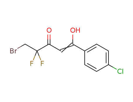Molecular Structure of 1319011-16-9 (5-bromo-4,4-difluoro-1-hydroxy-1-(4-chlorophenyl)pent-1-en-3-one)