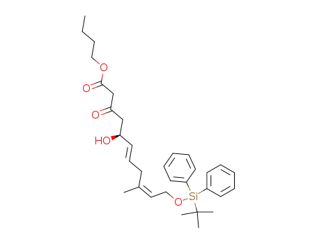 (S,6E,9Z)-11-(tert-butyldiphenylsilanyloxy)-5-hydroxy-9-methyl-3-oxoundeca-6,9-dienoic acid butyl ester