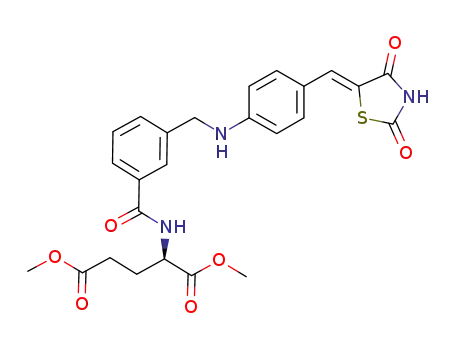 (R,Z)-dimethyl 2-(3-((4-((2,4-dioxothiazolidin-5-ylidene)methyl)phenylamino)methyl)benzamido)pentanedioate