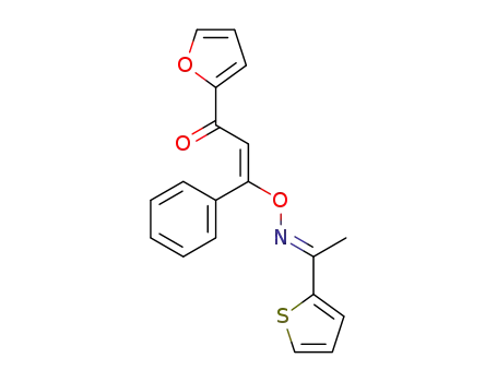 Molecular Structure of 1246854-96-5 ((E)-1-(2-furyl)-3-phenyl-3-({[(E)-1-(2-thienyl)ethylidene]amino}oxy)-2-propen-1-one)